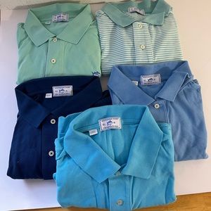 Lot of five Southern Tide polos